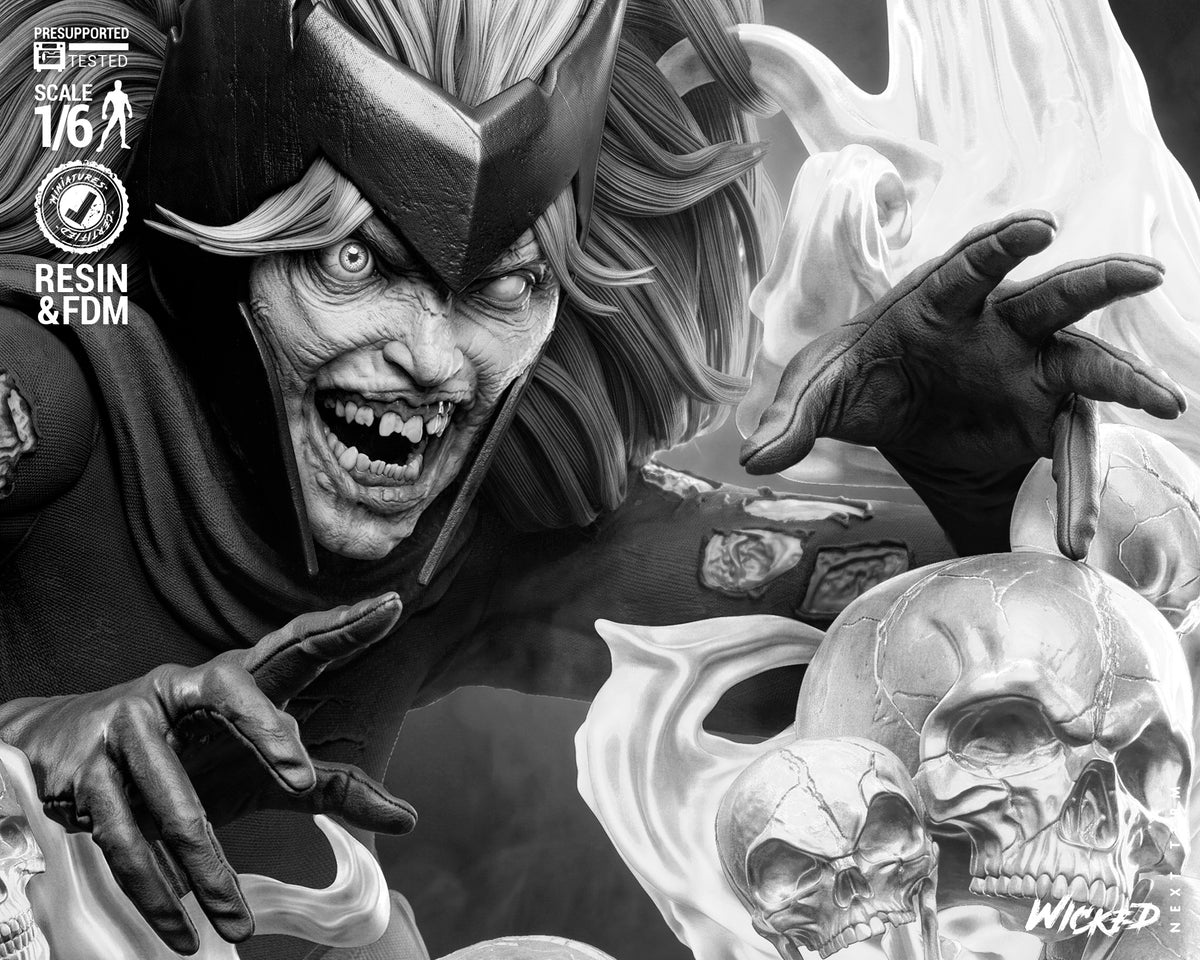 Zombie Scarlet Witch Sculpture (75mm to 500mm) - Unassembled/Unpainted/3D Print
