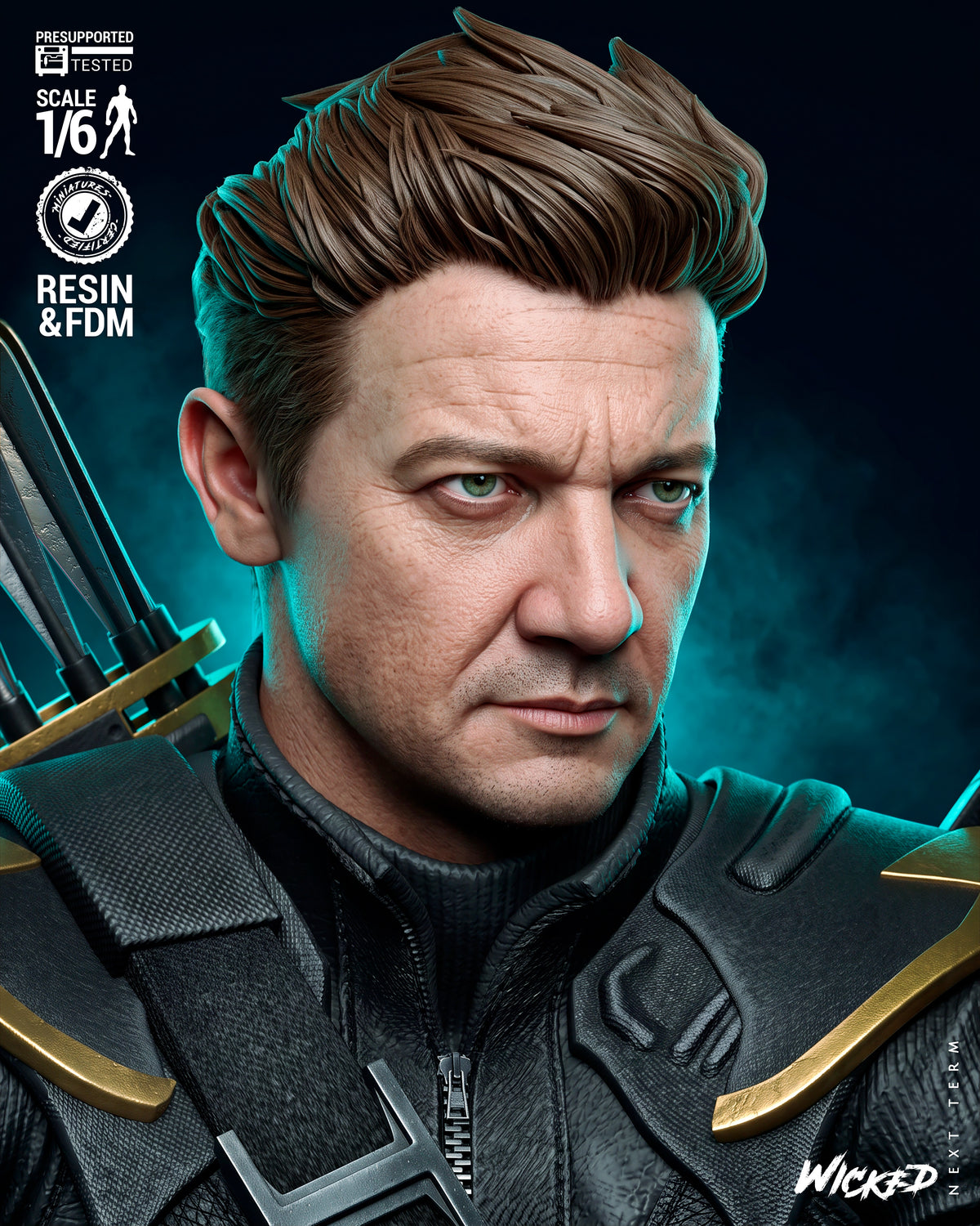 Clint Barton as Ronin Sculpture (75mm to 500mm) - Unassembled/Unpainted/3D Print