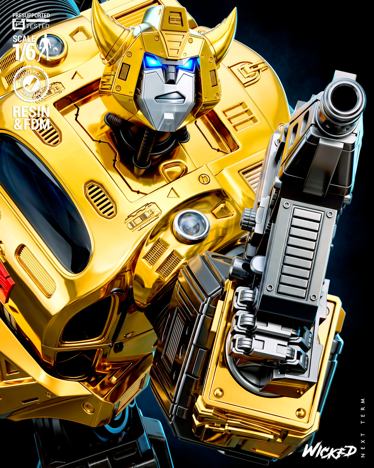 Bumblebee Sculpture (75mm to 500mm) - Unassembled/Unpainted/3D Print