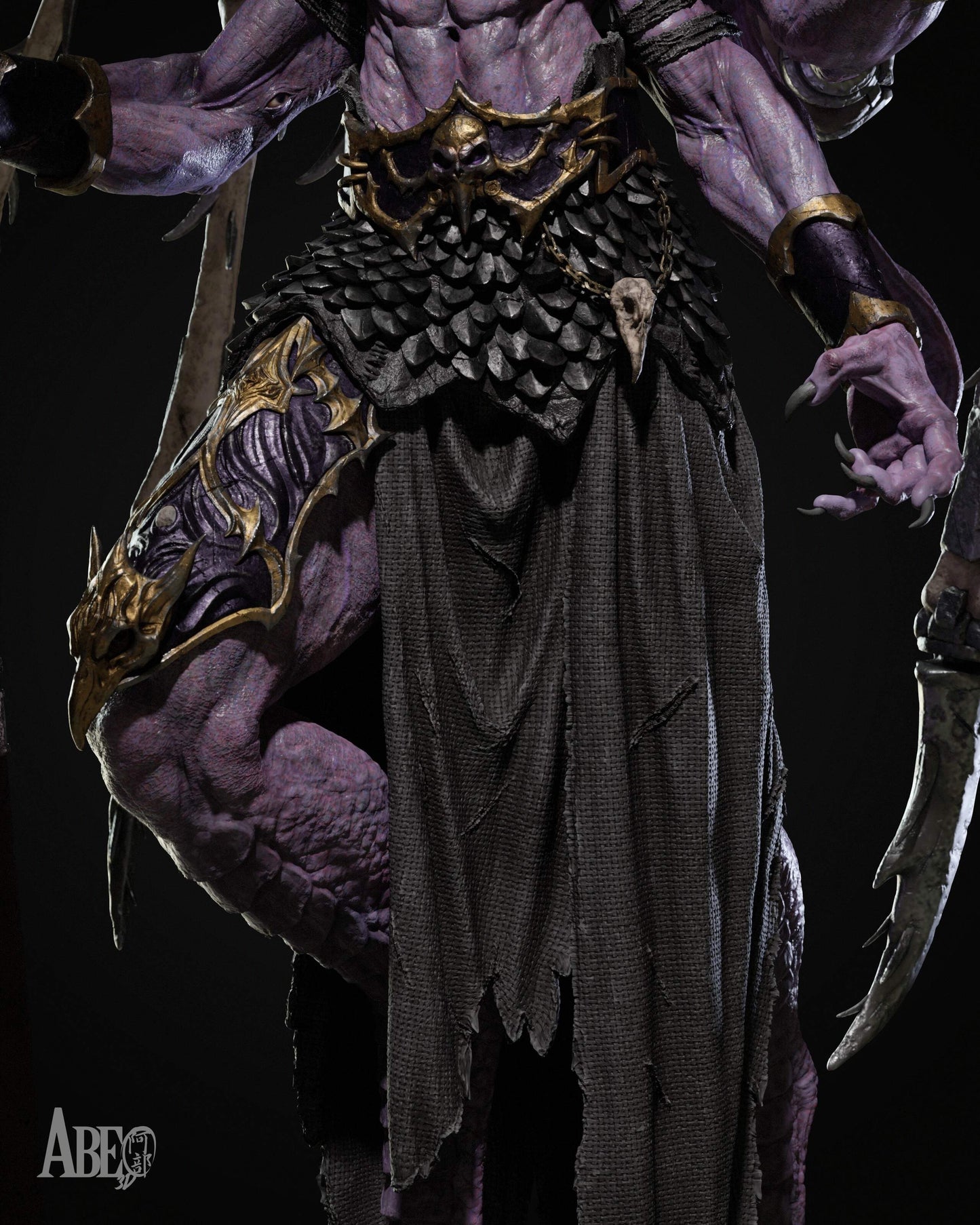 The Ninefold Sorcerer Sculpture (75mm to 500mm) - Unassembled/Unpainted/3D Print