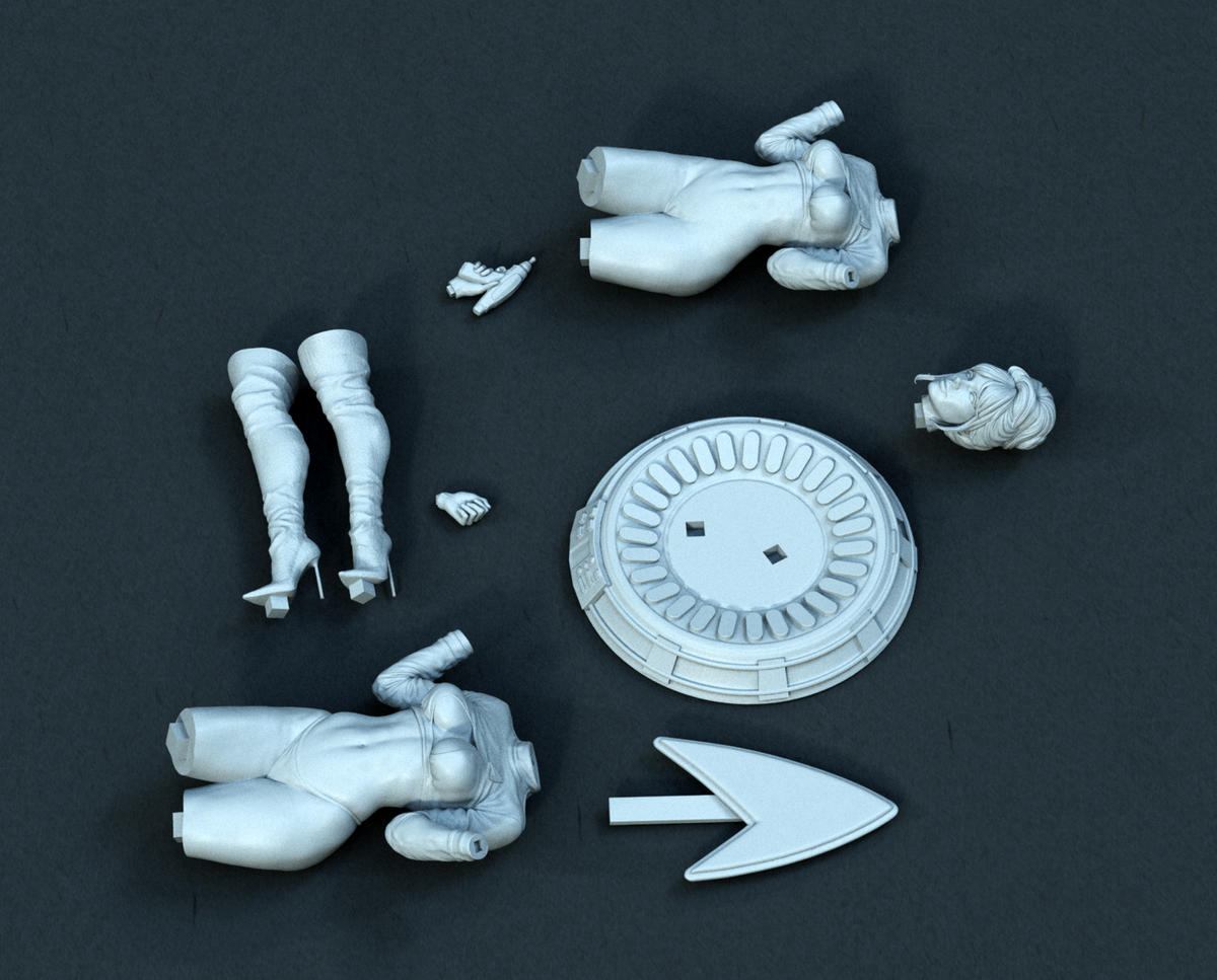 Sculpture Pin-Up Star Trek SFW/NSFW (75 mm à 500 mm) - Non assemblée/Non peinte/Impression 3D