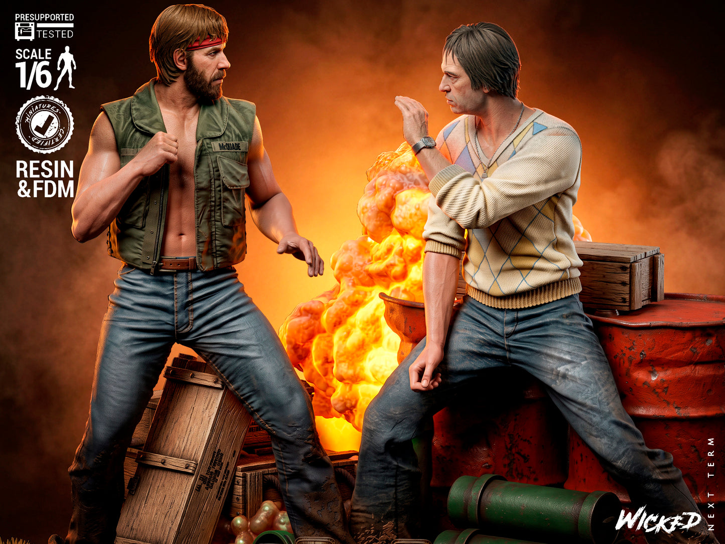 Lone Wolf McQuade Diorama (75mm to 500mm) - Unassembled/Unpainted/3D Print