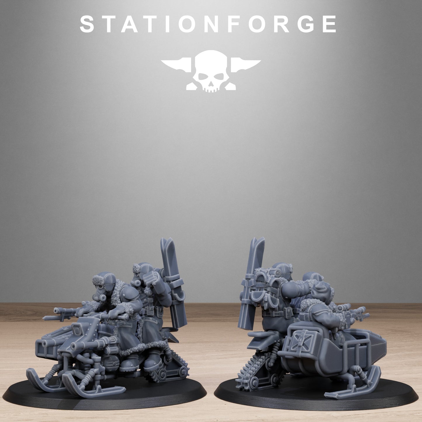 GrimGuard FrostWatch Snowbikers (x10) - by Station Forge - TTRPG - Wargaming - Grimdark