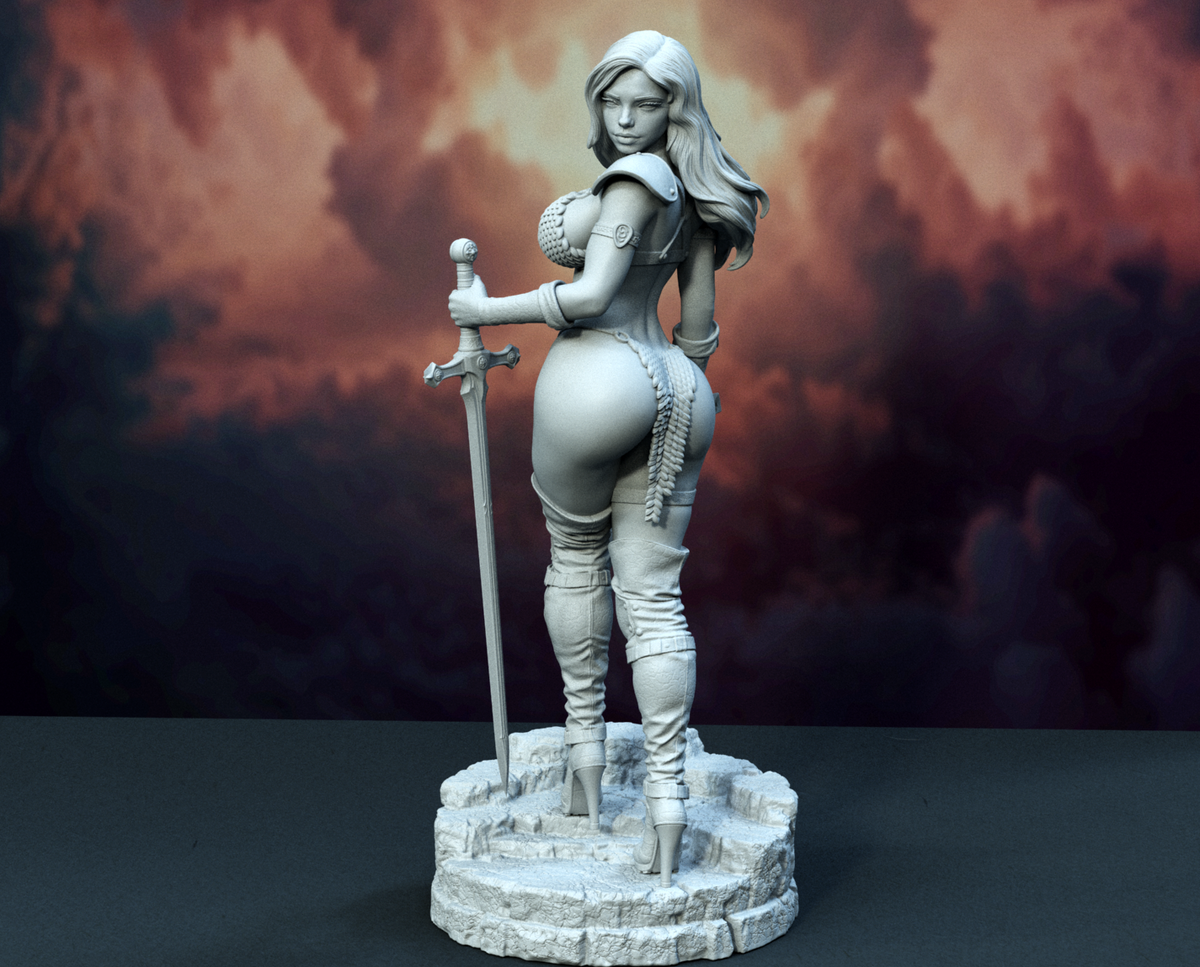 Red Sonja SFW/NSFW Sculpture (75mm to 500mm) - Unassembled/Unpainted/3D Print