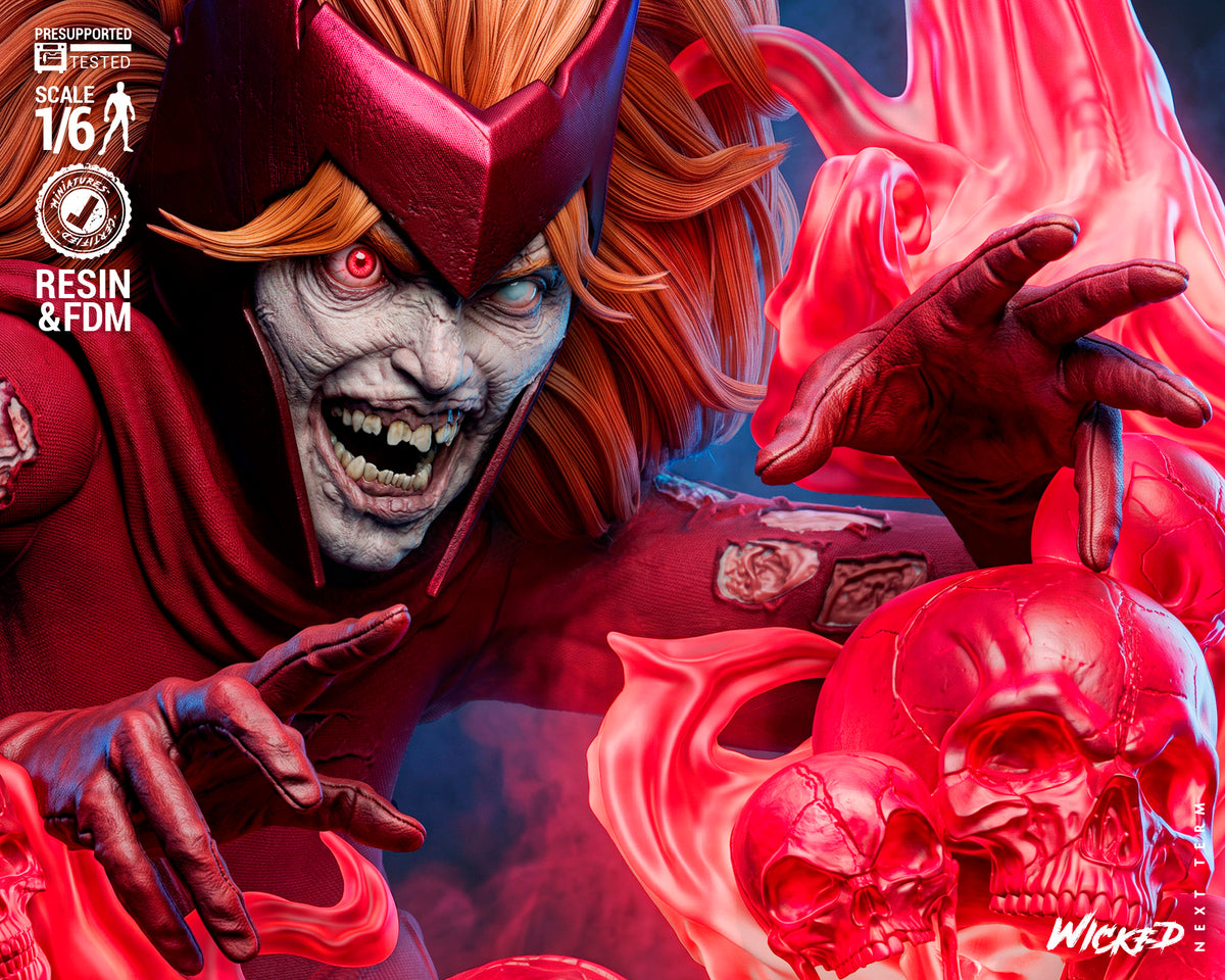 Zombie Scarlet Witch Sculpture (75mm to 500mm) - Unassembled/Unpainted/3D Print