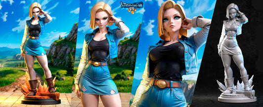 Android 18 Sculpture (75mm to 500mm) - Unassembled/Unpainted/3D Print
