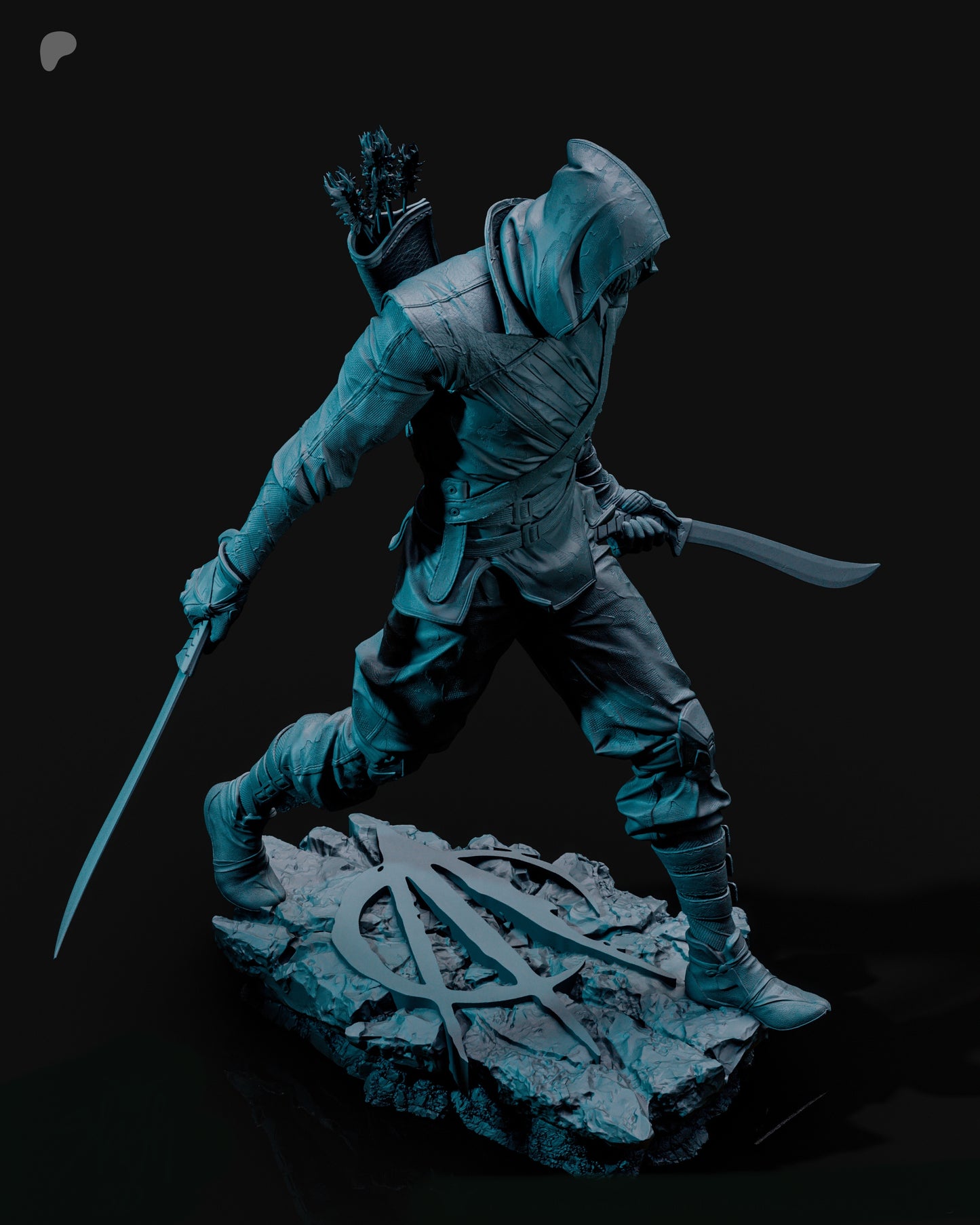 Absolute Green Arrow Sculpture (75mm to 500mm) - Unassembled/Unpainted/3D Print