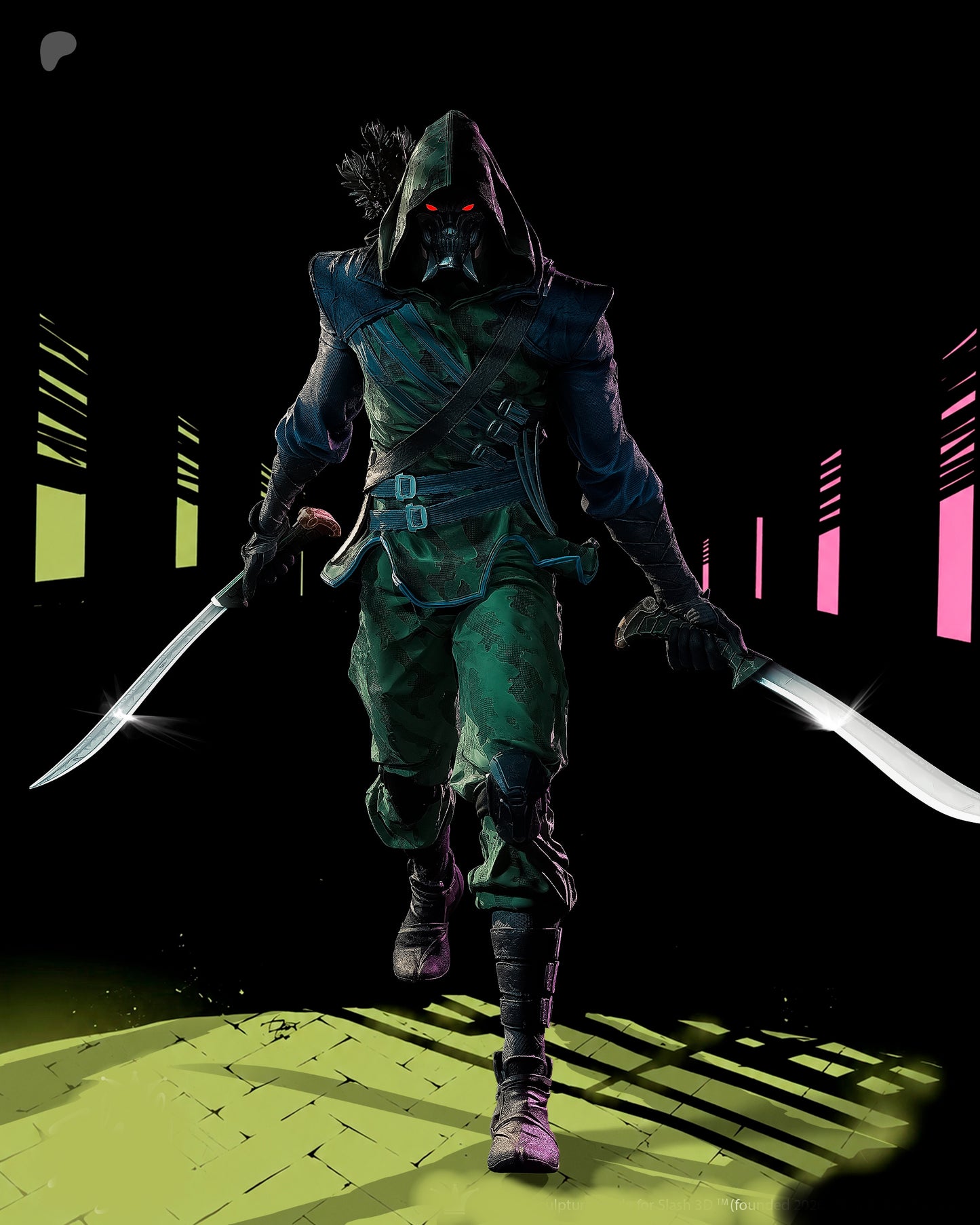 Absolute Green Arrow Sculpture (75mm to 500mm) - Unassembled/Unpainted/3D Print