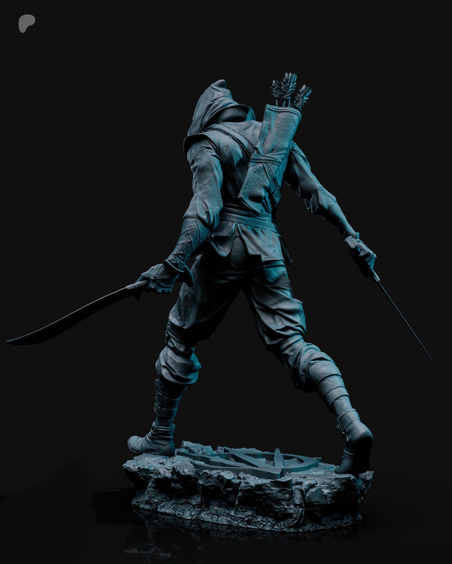 Absolute Green Arrow Sculpture (75mm to 500mm) - Unassembled/Unpainted/3D Print