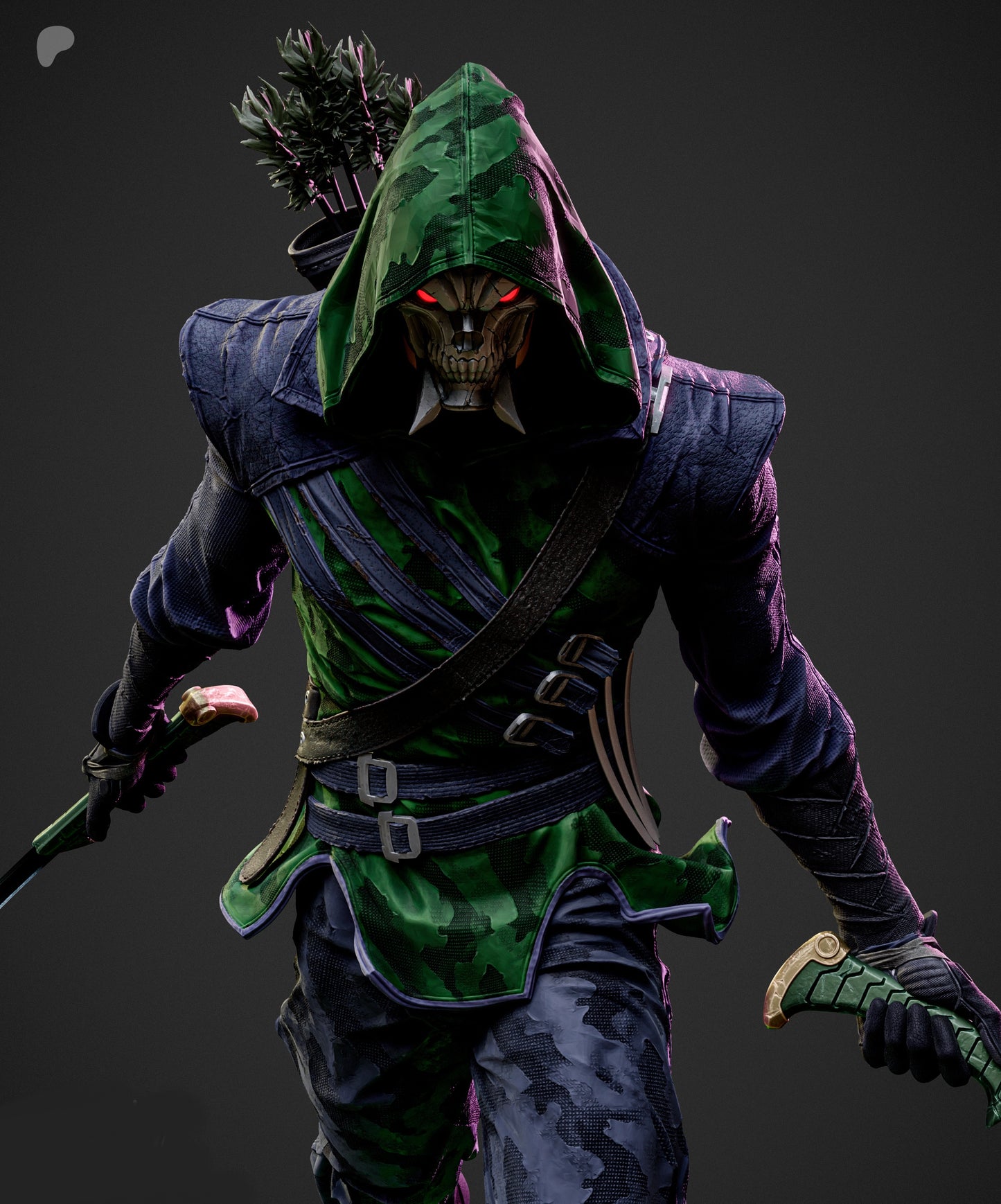 Absolute Green Arrow Sculpture (75mm to 500mm) - Unassembled/Unpainted/3D Print