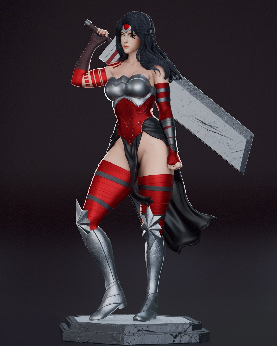 Absolute Wonder Woman Sculpture (75mm to 500mm) - Unassembled/Unpainted/3D Print