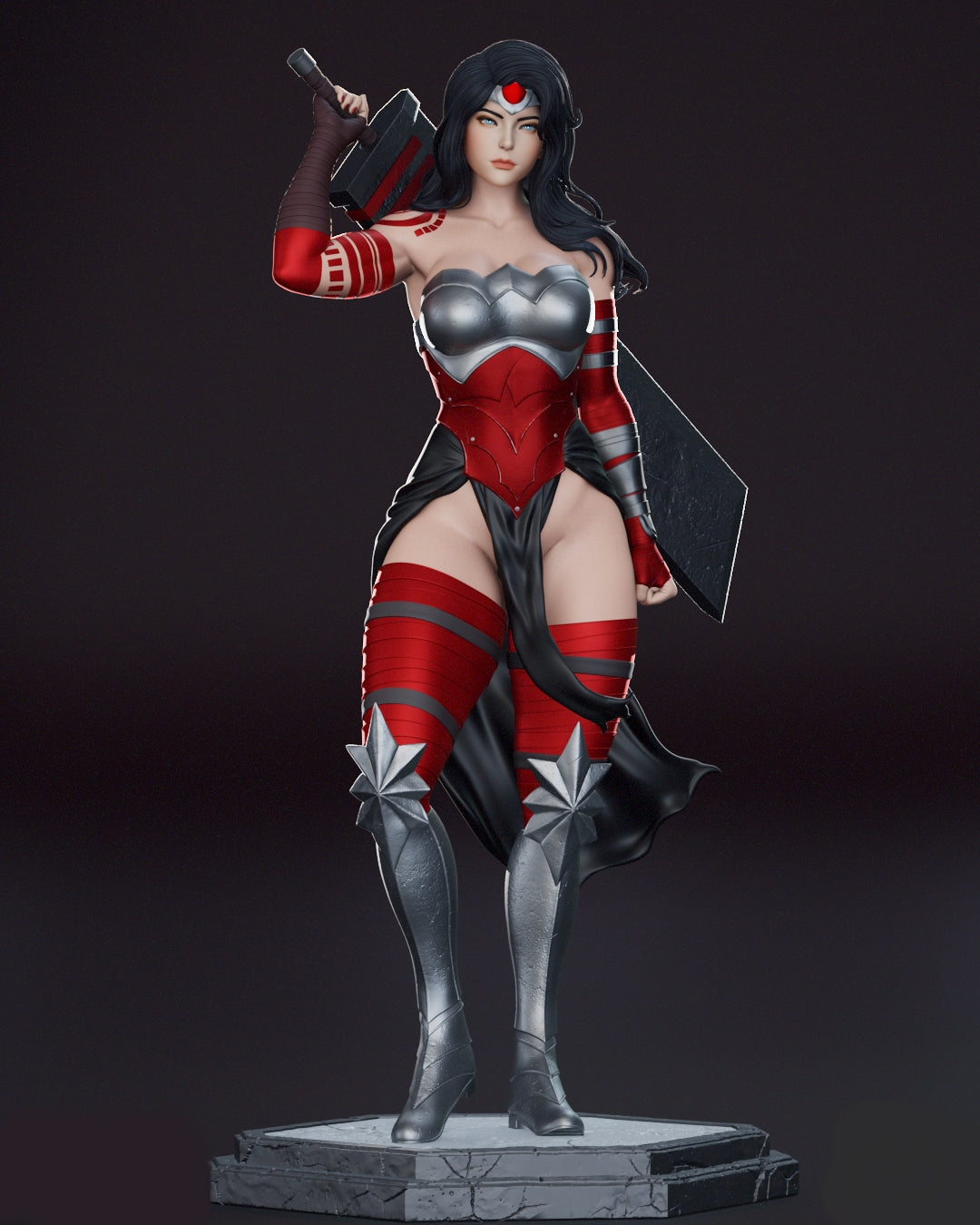 Absolute Wonder Woman Sculpture (75mm to 500mm) - Unassembled/Unpainted/3D Print