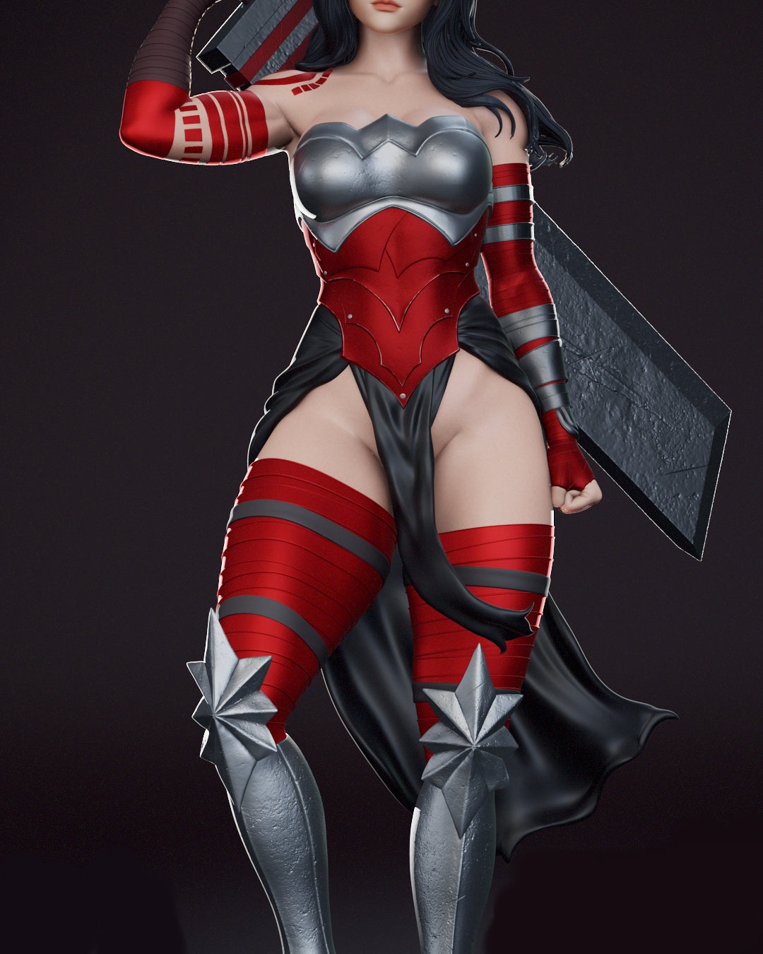 Absolute Wonder Woman Sculpture (75mm to 500mm) - Unassembled/Unpainted/3D Print