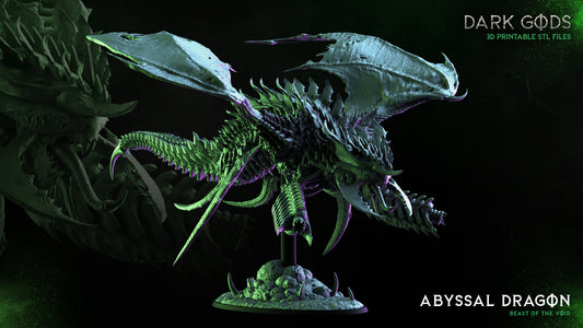 Abyssal Dragon - by Dark Gods- Tabletop RPG Miniature - Roleplaying 3D Printed Fantasy Mini