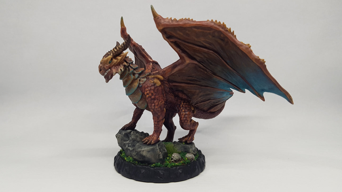 Adult Copper Dragon - by Cursed Forge - Tabletop RPG Miniature - Roleplaying 3D Printed Fantasy Mini