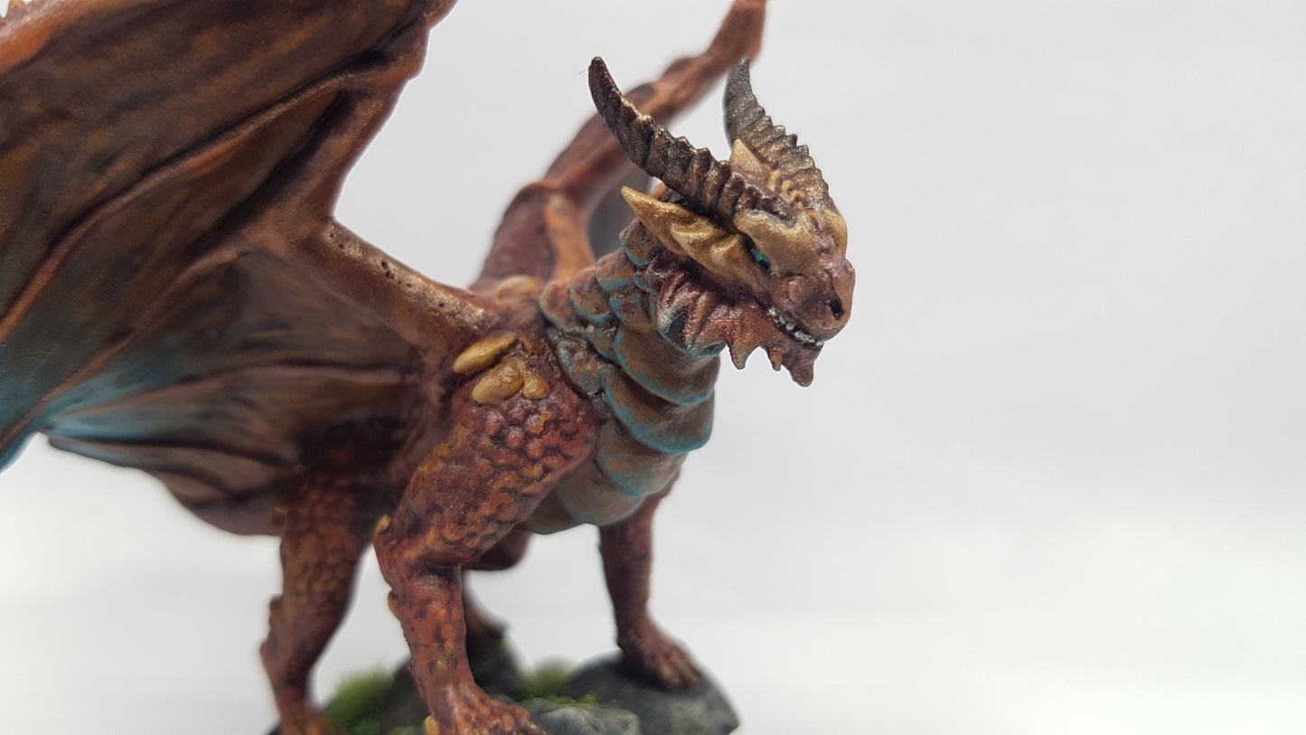 Adult Copper Dragon - by Cursed Forge - Tabletop RPG Miniature - Roleplaying 3D Printed Fantasy Mini