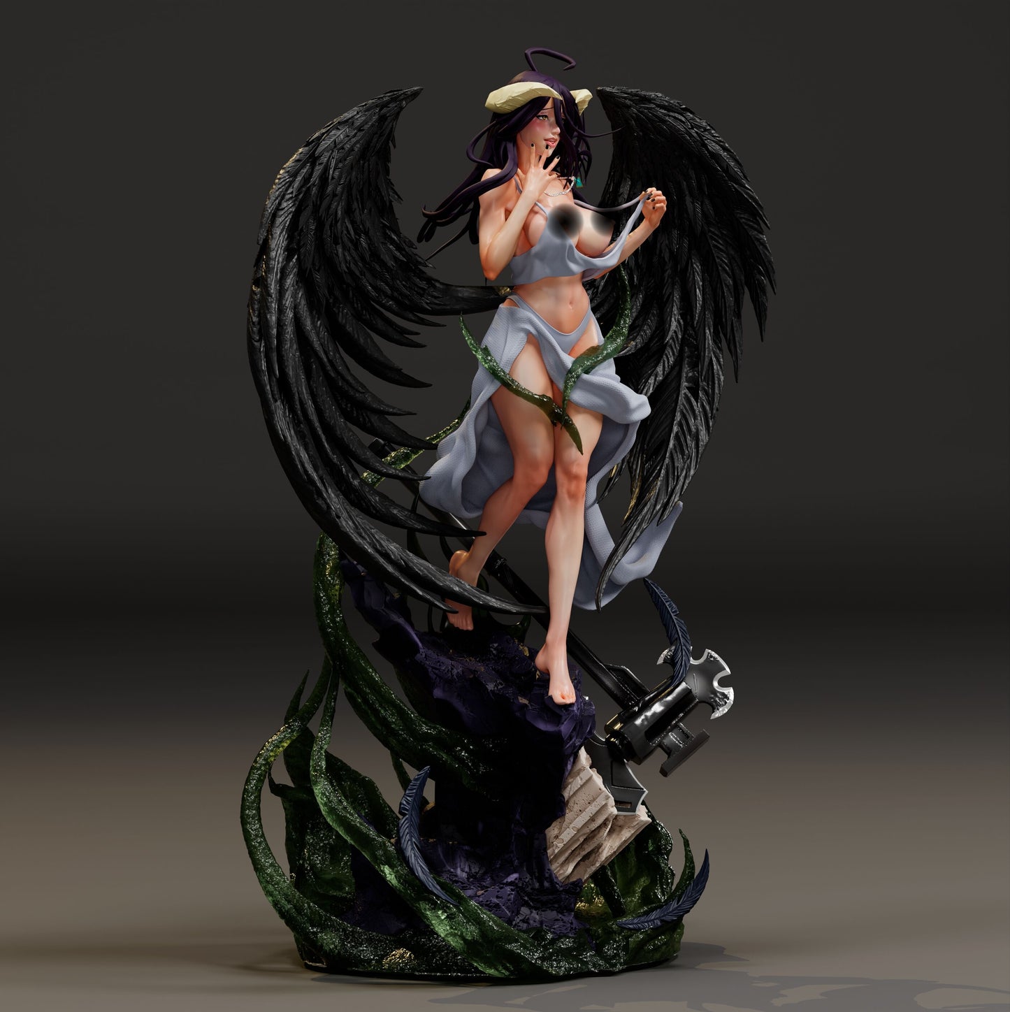 Albedo NSFW Sculpture (75mm to 500mm) - Unassembled/Unpainted/3D Print