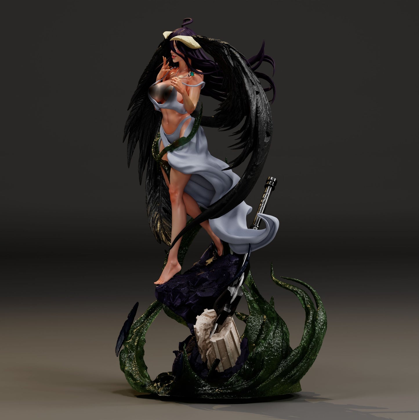 Albedo NSFW Sculpture (75mm to 500mm) - Unassembled/Unpainted/3D Print