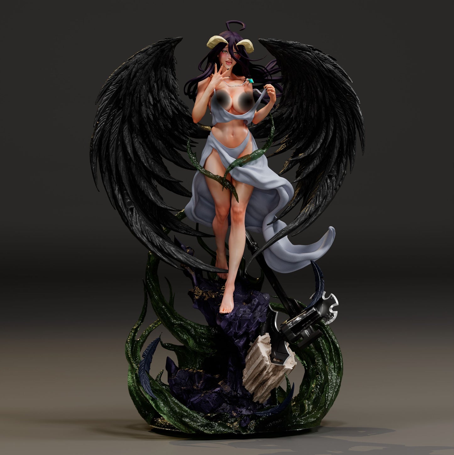 Albedo NSFW Sculpture (75mm to 500mm) - Unassembled/Unpainted/3D Print