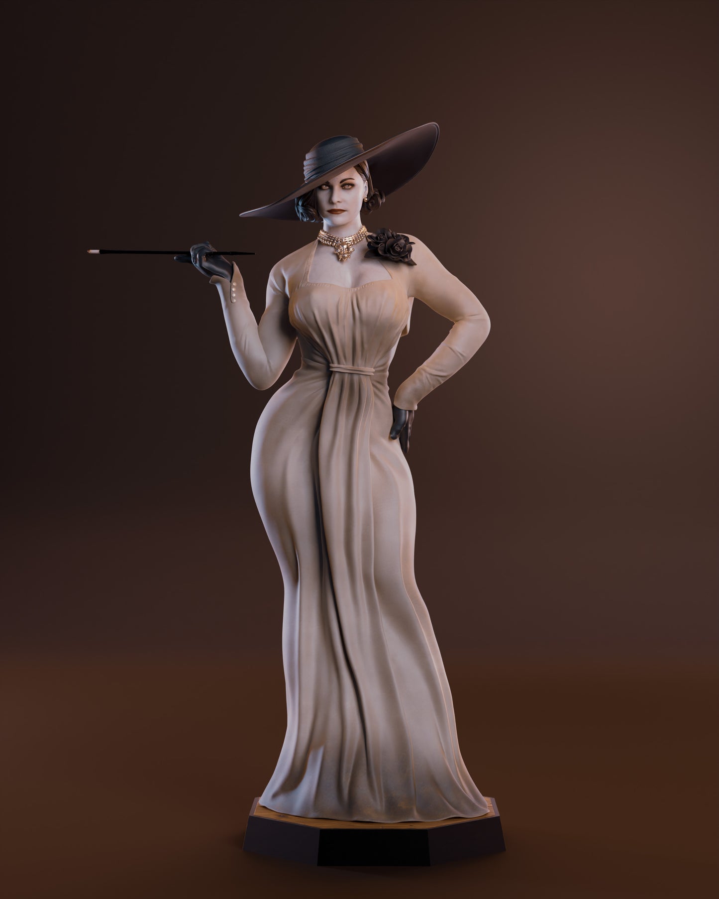 Alcina Dimitrescu Sculpture (75mm to 500mm) - Unassembled/Unpainted/3D Print