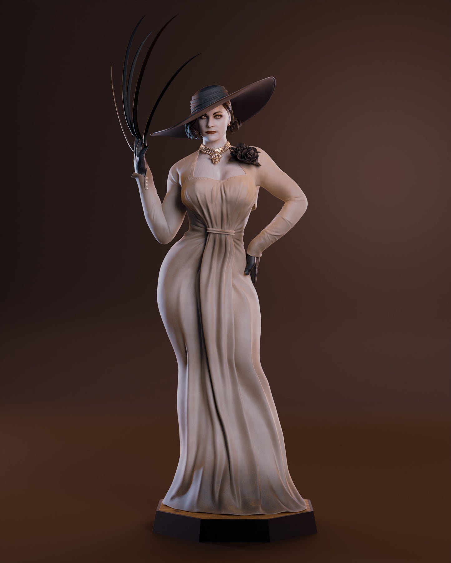 Alcina Dimitrescu Sculpture (75mm to 500mm) - Unassembled/Unpainted/3D Print