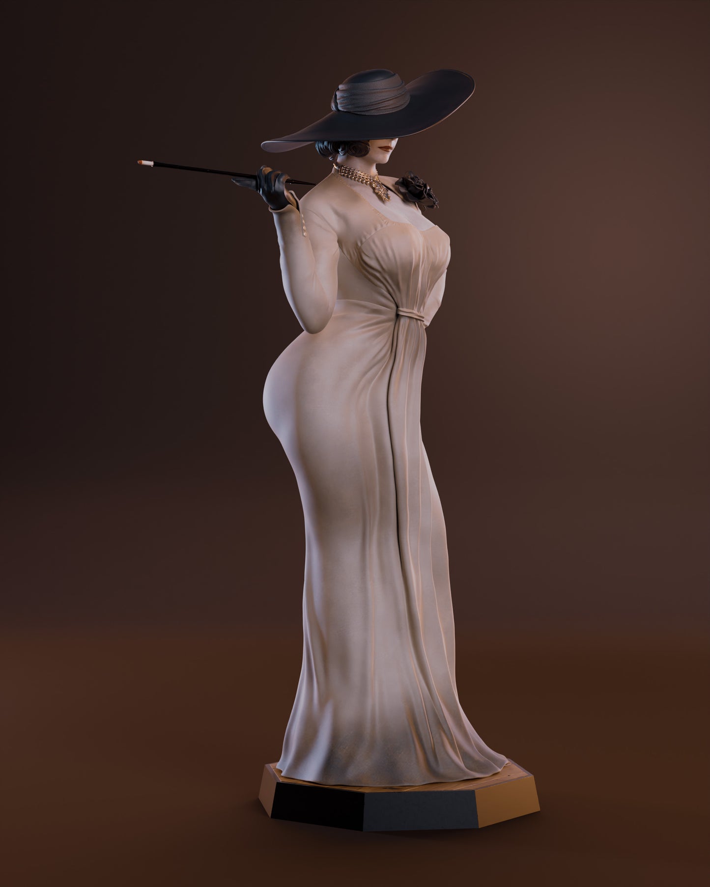 Alcina Dimitrescu Sculpture (75mm to 500mm) - Unassembled/Unpainted/3D Print