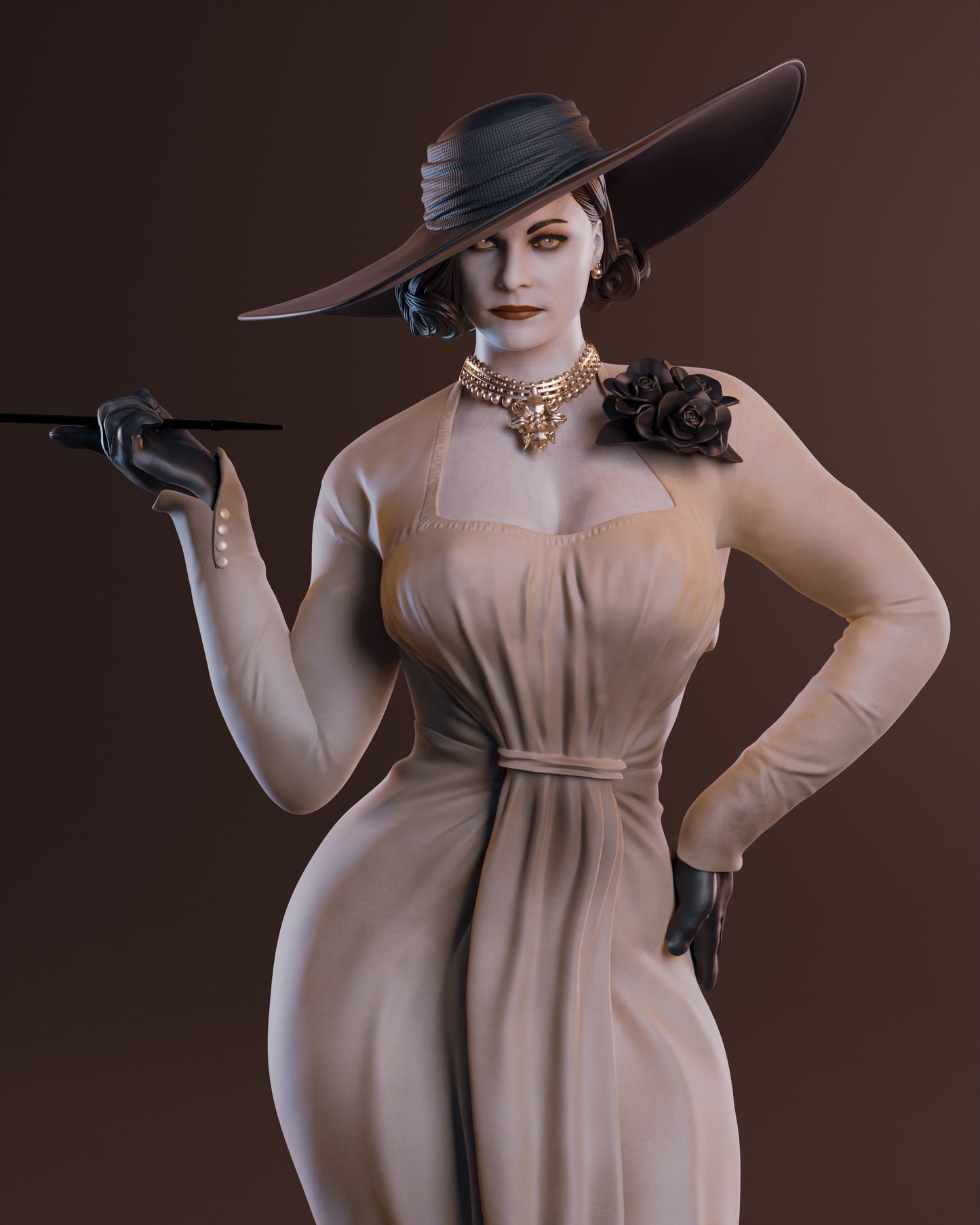 Alcina Dimitrescu Sculpture (75mm to 500mm) - Unassembled/Unpainted/3D Print