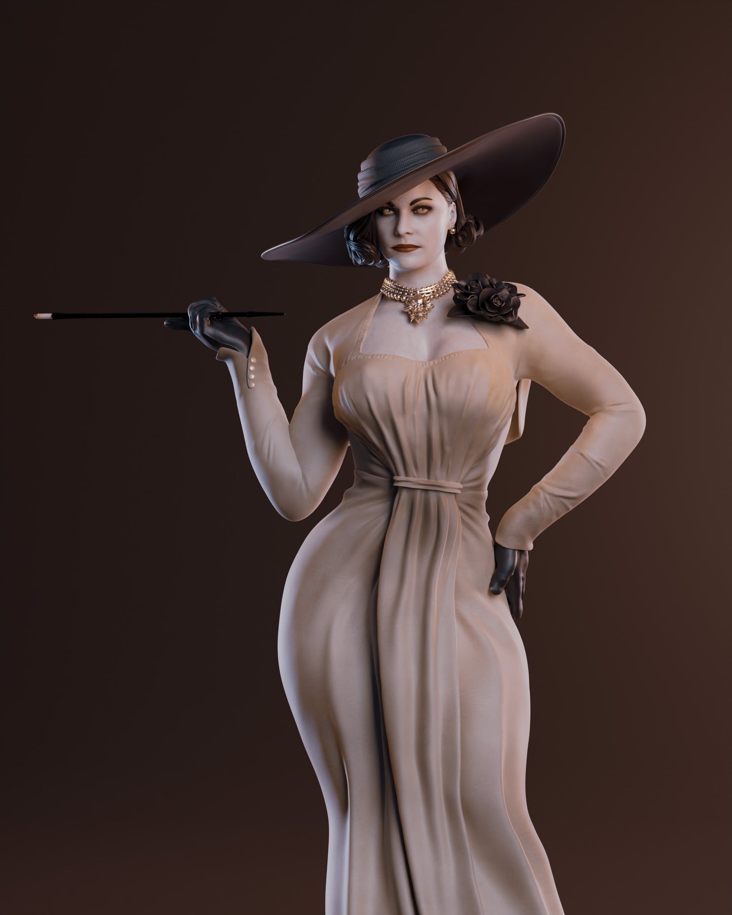Alcina Dimitrescu Sculpture (75mm to 500mm) - Unassembled/Unpainted/3D Print