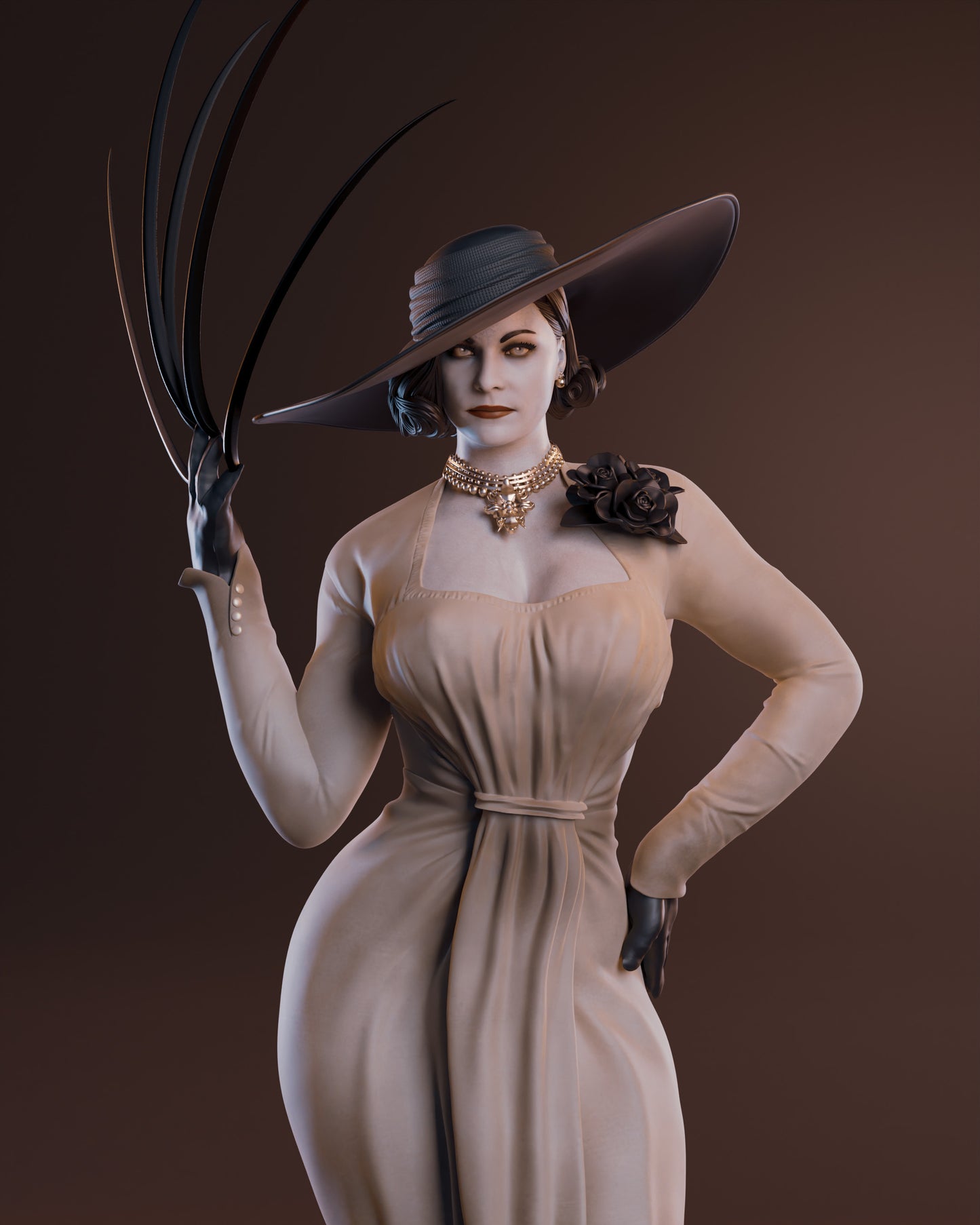 Alcina Dimitrescu Sculpture (75mm to 500mm) - Unassembled/Unpainted/3D Print