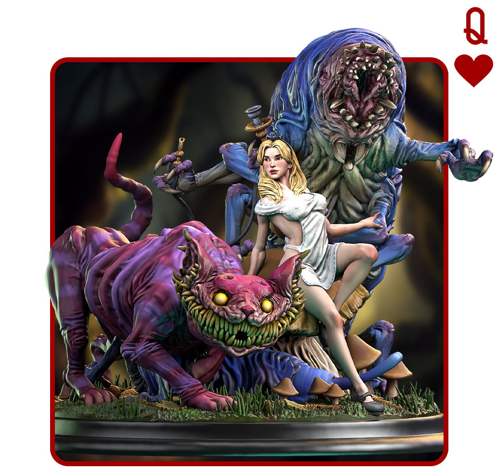 Alice in Creepyland - Diorama - by Siryll Miniatures - Tabletop RPG Miniature - Roleplaying 3D Printed Fantasy Mini