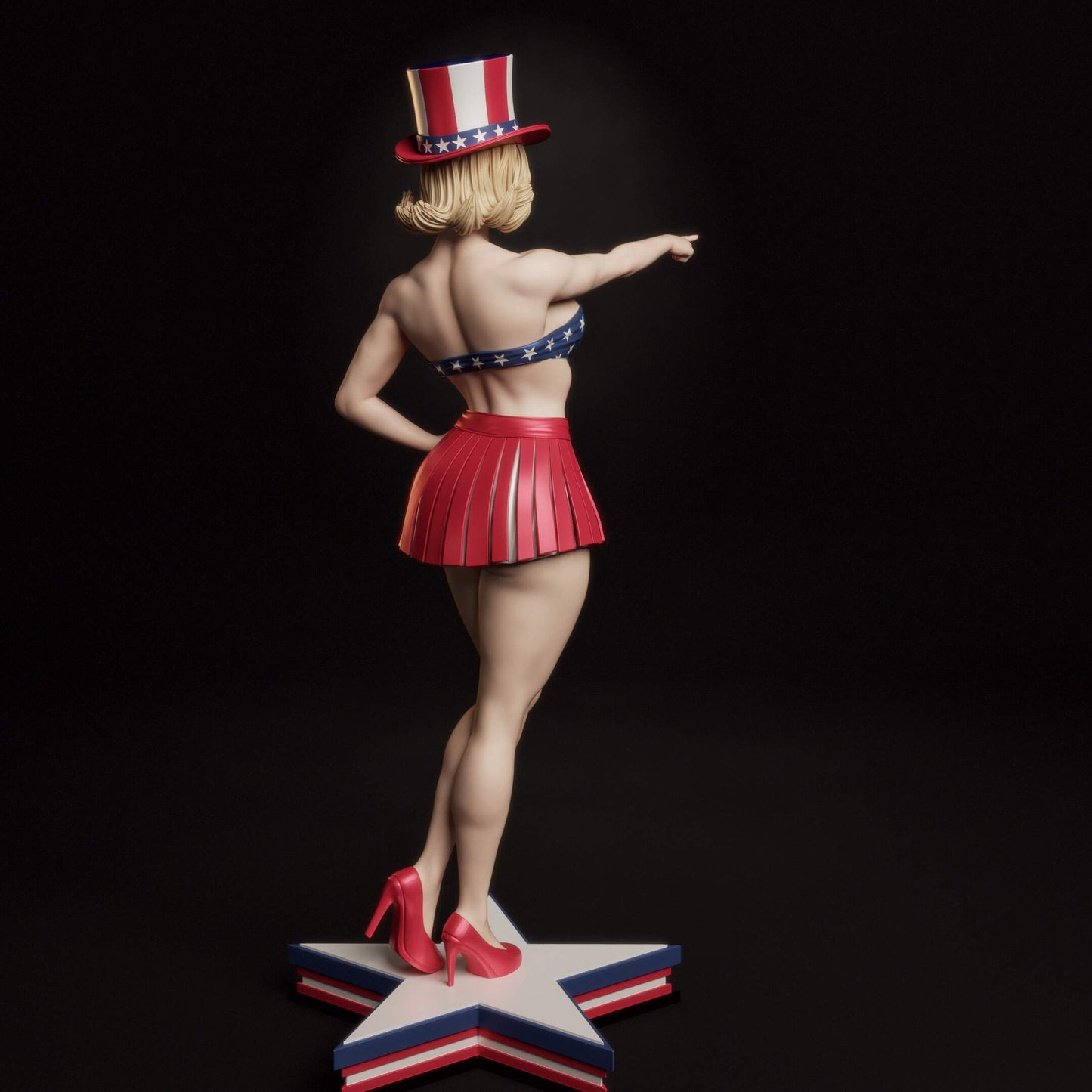 All-American Bombshell Sculpture (75mm to 500mm) - Unassembled/Unpainted/3D Print