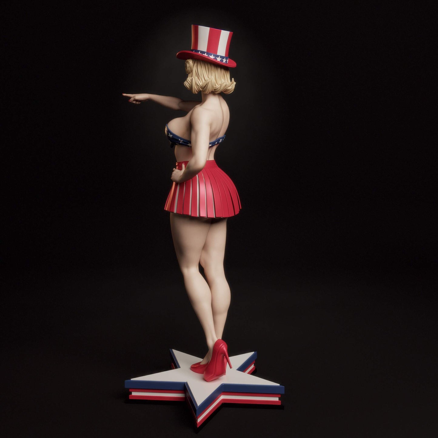 All-American Bombshell Sculpture (75mm to 500mm) - Unassembled/Unpainted/3D Print