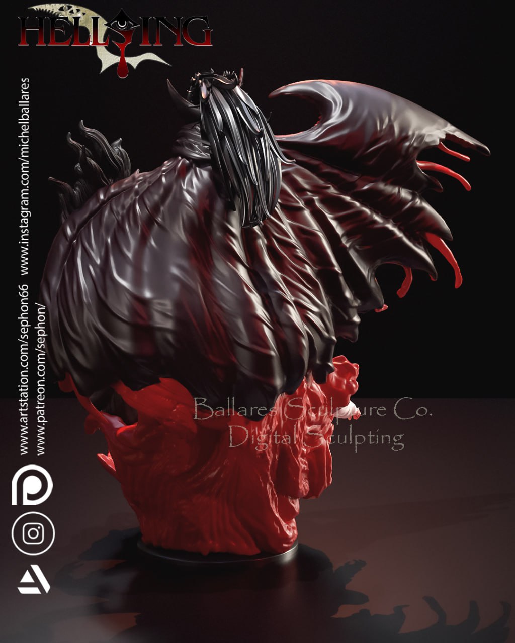 Alucard Hellsing Diorama - by Creative Geek - Tabletop RPG Miniature - Roleplaying 3D Printed Fantasy Mini