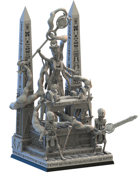 Amenophis on Canopic Altar - Tomb Kings - Compatible with Warhammer 40K - by Lost Kingdom - Tabletop RPG Miniature - Roleplaying 3D Printed Fantasy Mini