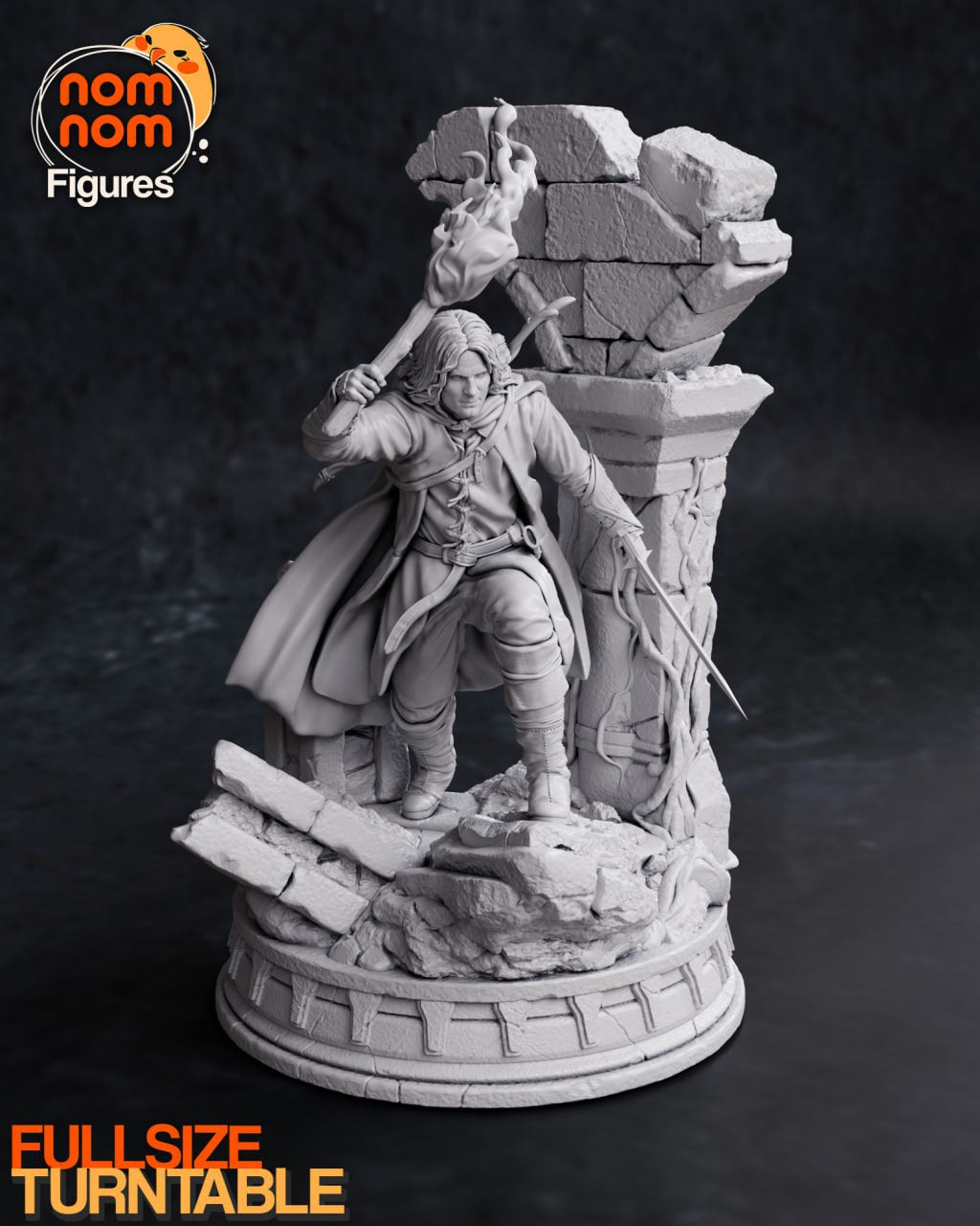Aragon, Lord of the Rings - The Hobbit - by Nom Nom- Tabletop RPG Miniature - Roleplaying 3D Printed Fantasy Mini
