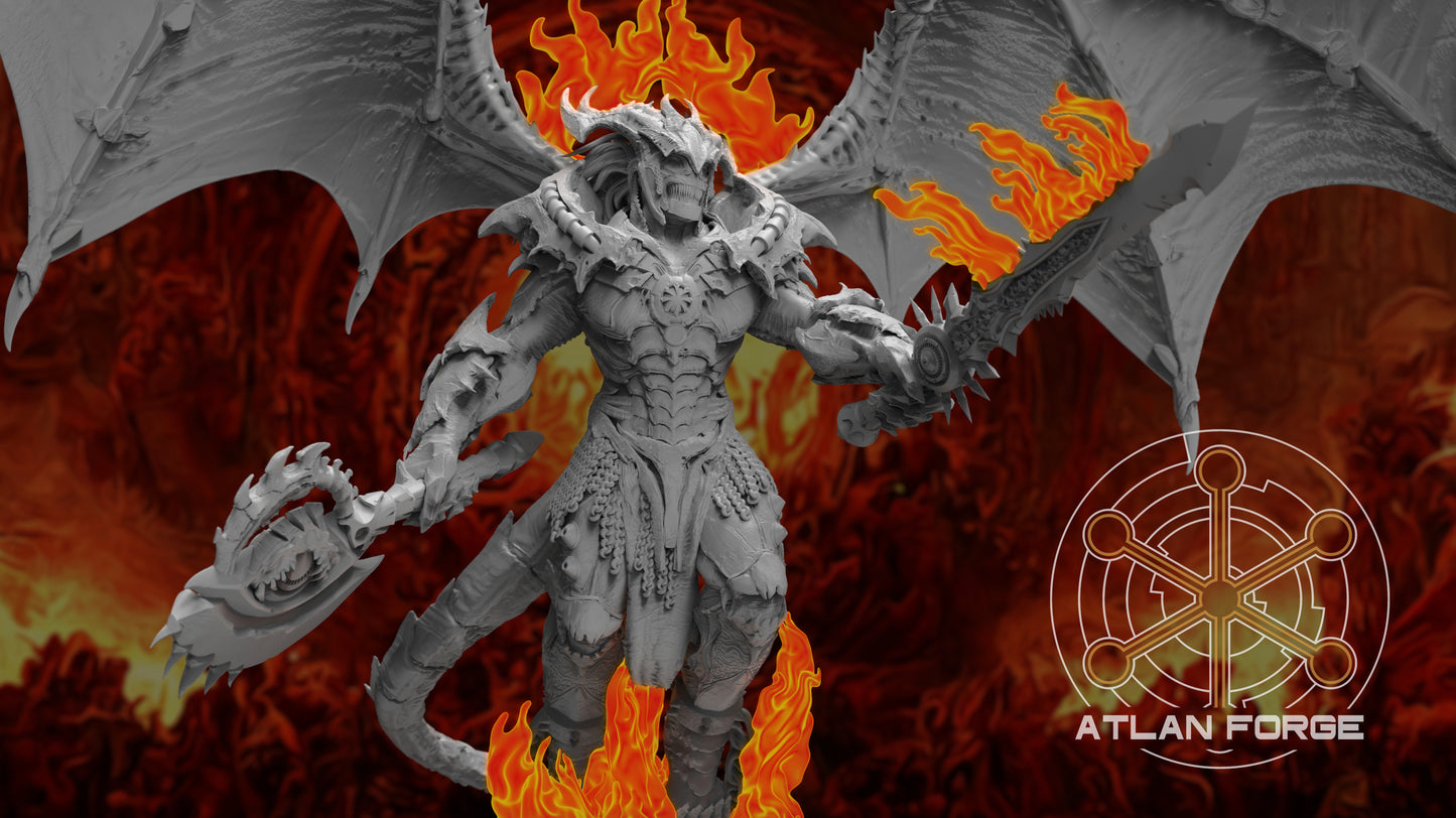 Archdemon of Hades - Demon - Compatible with Warhammer 40K - by Atlan Forge - Tabletop RPG Miniature - Roleplaying 3D Printed Fantasy Mini