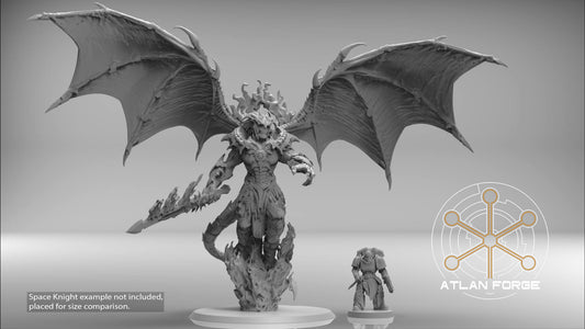 Archdemon of Hades - Demon - Compatible with Warhammer 40K - by Atlan Forge - Tabletop RPG Miniature - Roleplaying 3D Printed Fantasy Mini