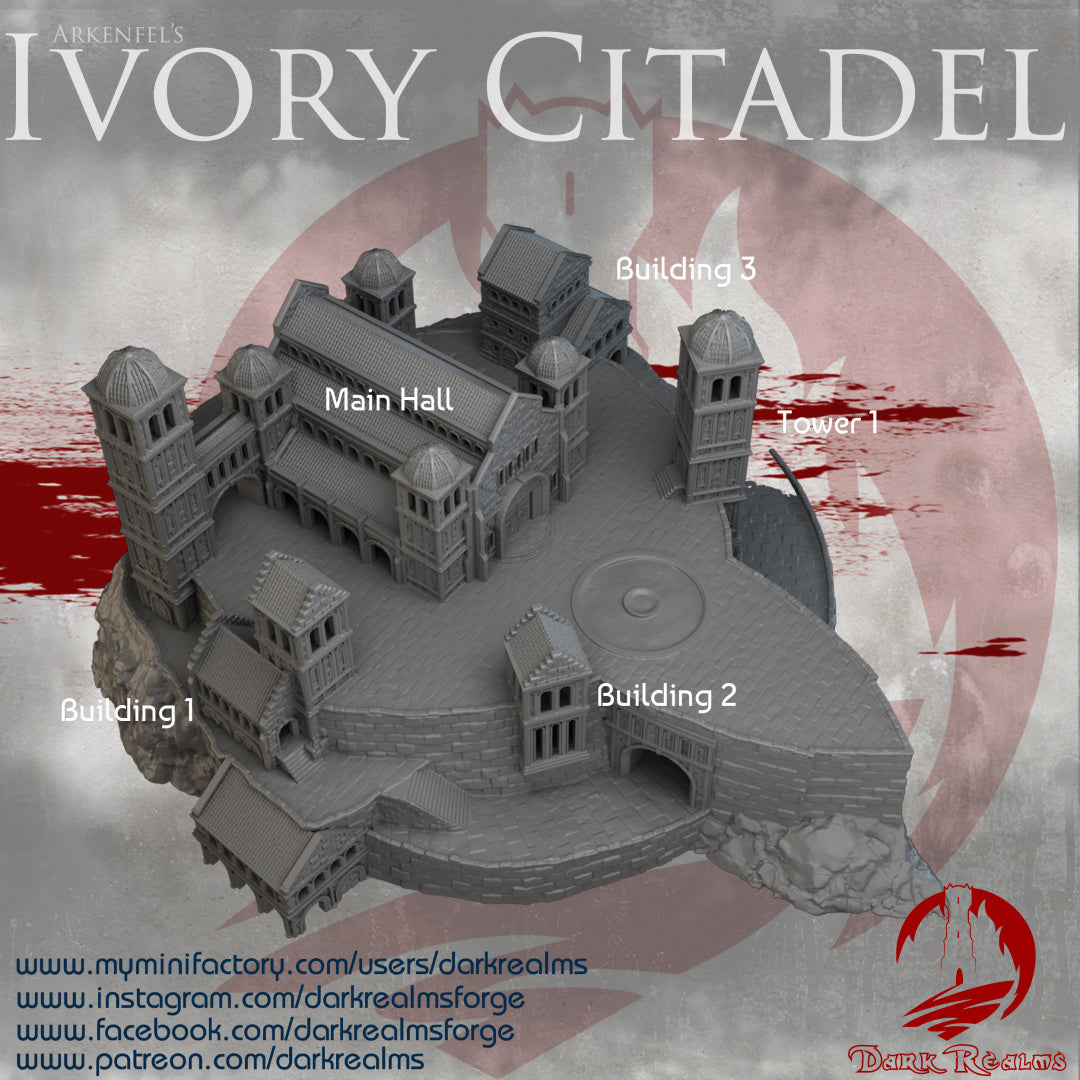 Arkenfel - Ivory Citadel - Lord of the Rings - The Hobbit - by Dark Realms - Tabletop RPG Miniature - Roleplaying 3D Printed Fantasy Mini