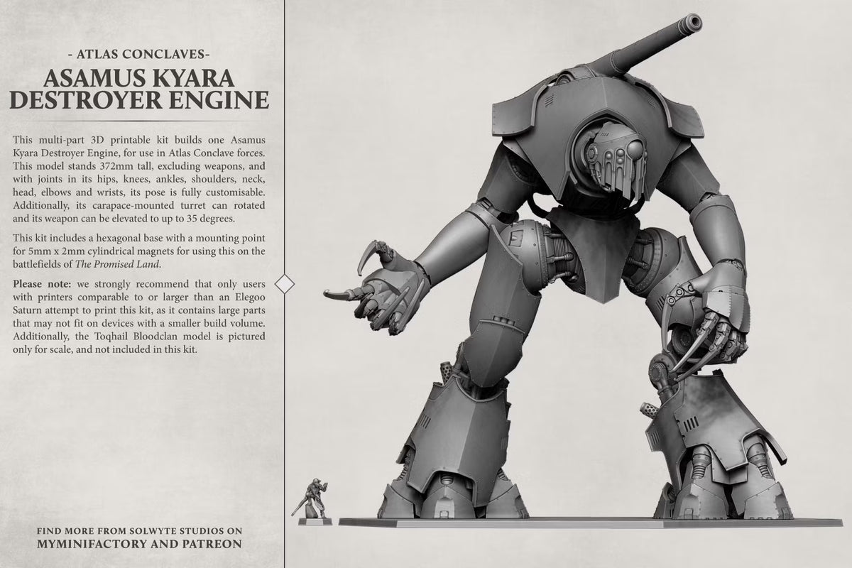 Atlas Conclaves - Asamus Kyara (372mm) - War Construct - TTRPG - Wargaming - Grimdark