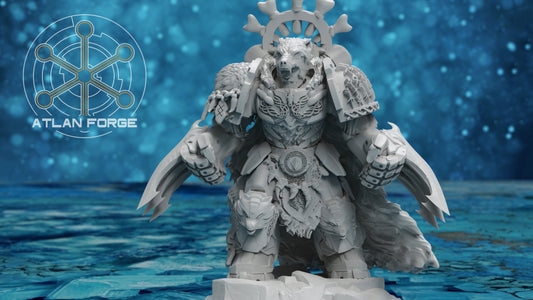 Asgardian Aegis Captain Pose 1 - Compatible with Warhammer 40K - by Atlan Forge - Tabletop RPG Miniature - Roleplaying 3D Printed Fantasy Mini