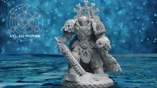 Asgardian Aegis Captain Pose 2 - Compatible with Warhammer 40K - by Atlan Forge - Tabletop RPG Miniature - Roleplaying 3D Printed Fantasy Mini