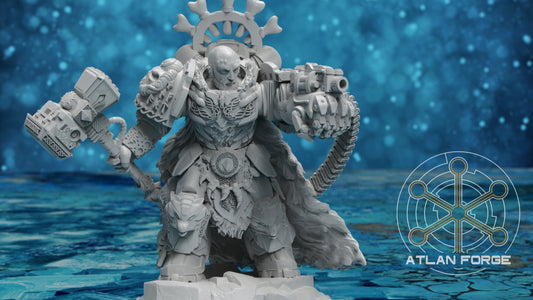 Asgardian Aegis Captain Pose 3 - Compatible with Warhammer 40K - by Atlan Forge - Tabletop RPG Miniature - Roleplaying 3D Printed Fantasy Mini