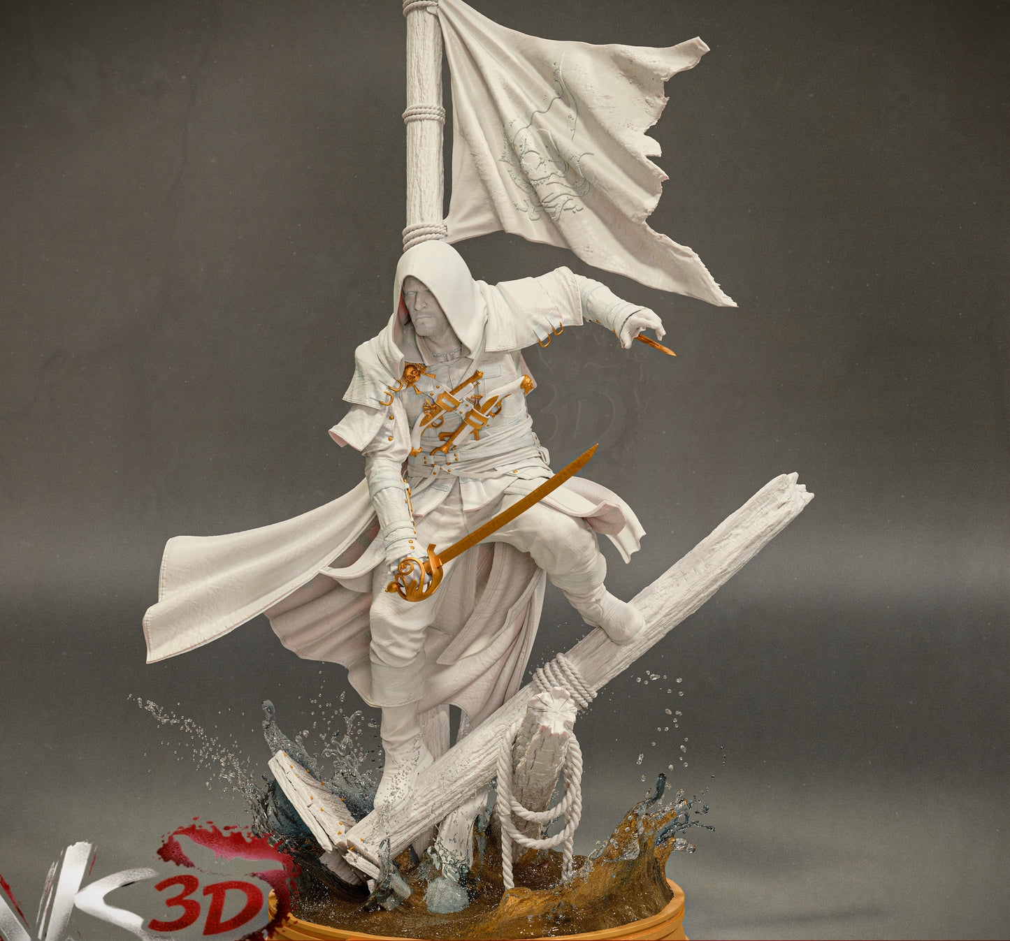 Assassin Creed; Captain Edward Kenway Sculpture (75mm to 500mm) - Unassembled/Unpainted/3D Print