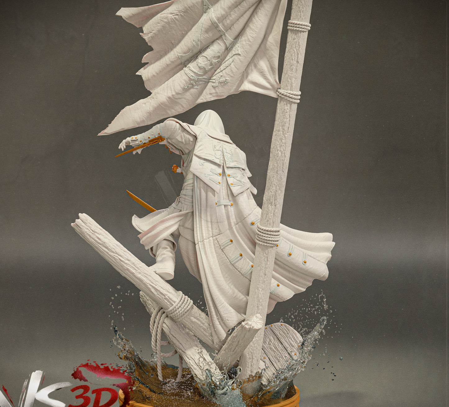 Assassin Creed; Captain Edward Kenway Sculpture (75mm to 500mm) - Unassembled/Unpainted/3D Print