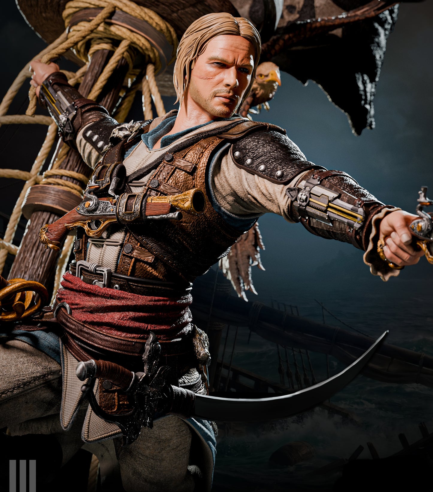 Edward Kenway Assassin’s Creed IV: Black Flag Sculpture (75mm to 500mm) - Unassembled/Unpainted/3D Print