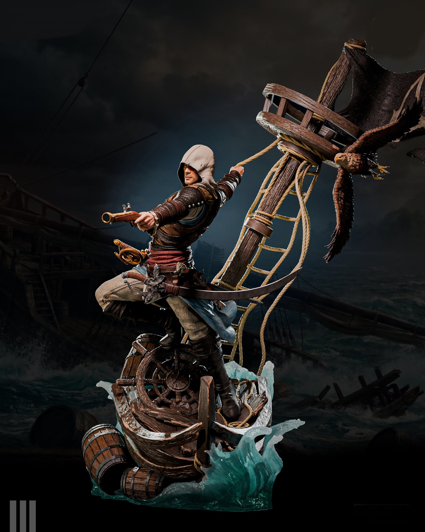 Edward Kenway Assassin’s Creed IV: Black Flag Sculpture (75mm to 500mm) - Unassembled/Unpainted/3D Print