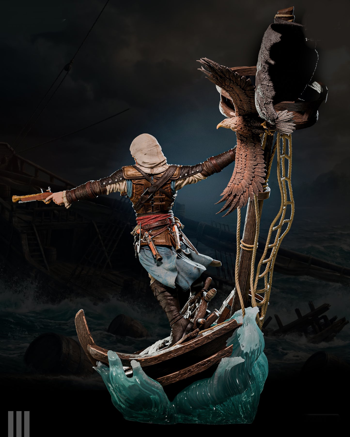 Edward Kenway Assassin’s Creed IV: Black Flag Sculpture (75mm to 500mm) - Unassembled/Unpainted/3D Print