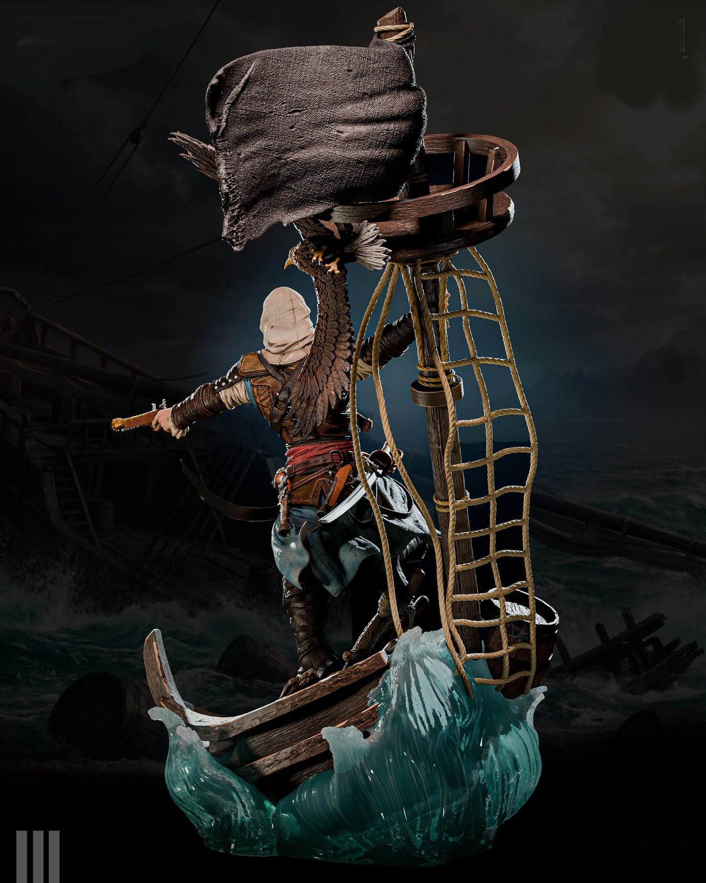 Edward Kenway Assassin’s Creed IV: Black Flag Sculpture (75mm to 500mm) - Unassembled/Unpainted/3D Print