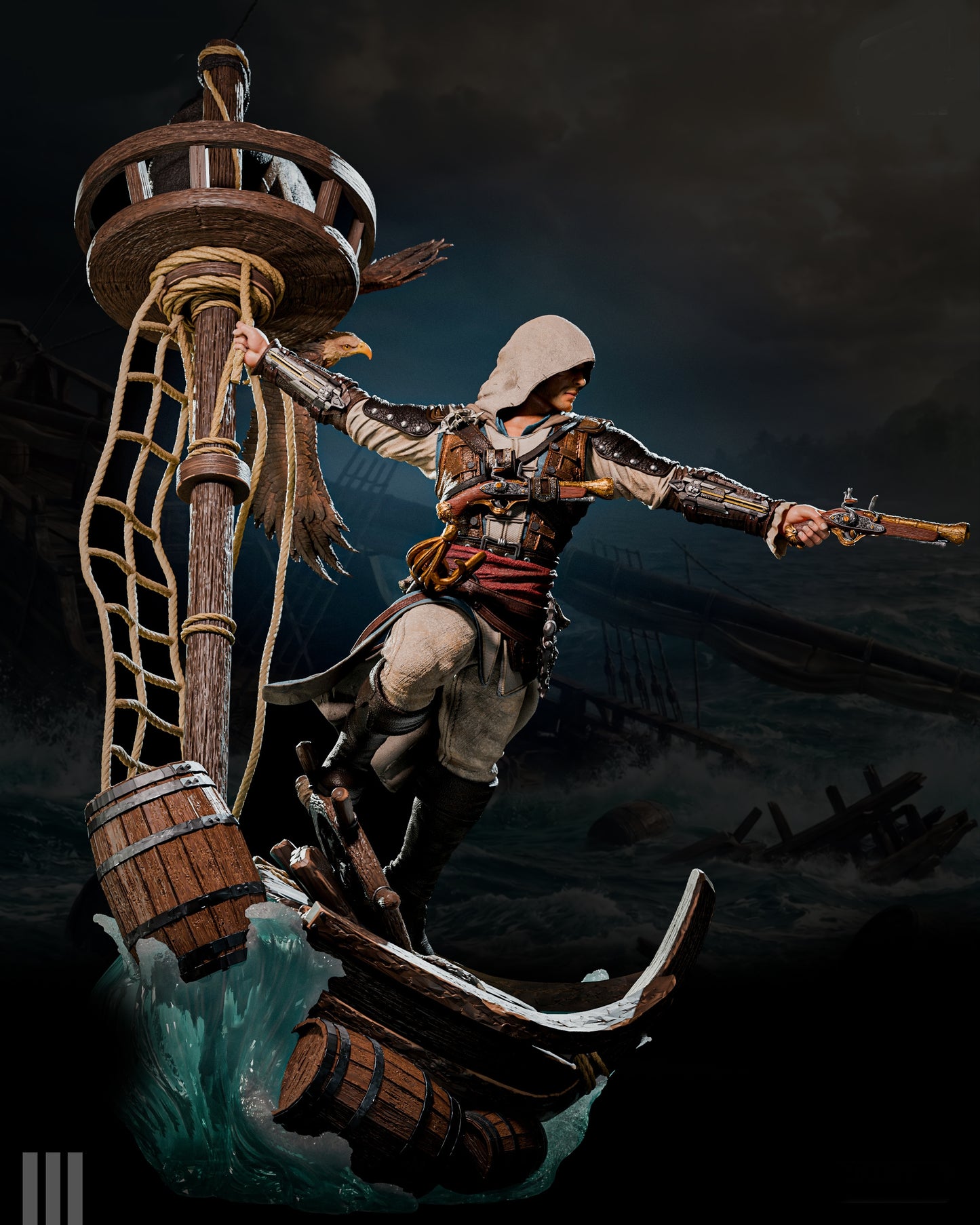 Edward Kenway Assassin’s Creed IV: Black Flag Sculpture (75mm to 500mm) - Unassembled/Unpainted/3D Print