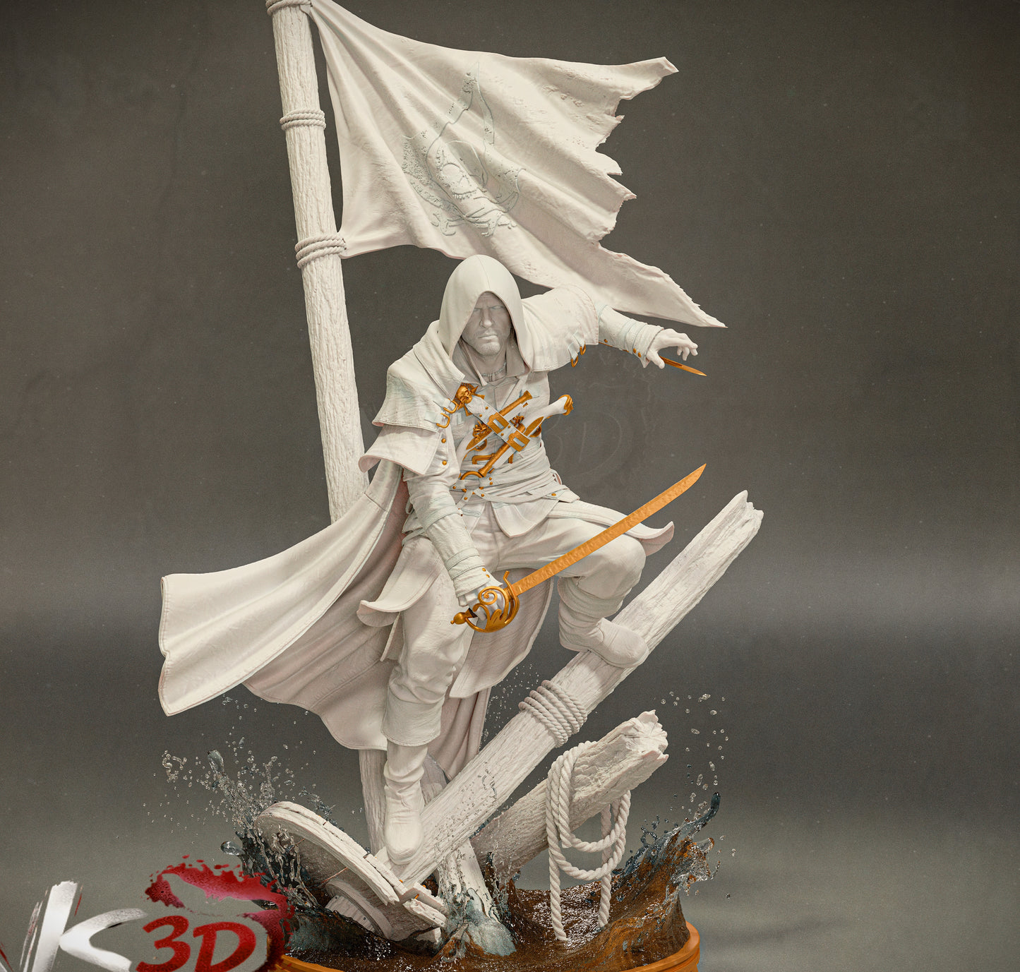 Assassin Creed; Captain Edward Kenway Sculpture (75mm to 500mm) - Unassembled/Unpainted/3D Print